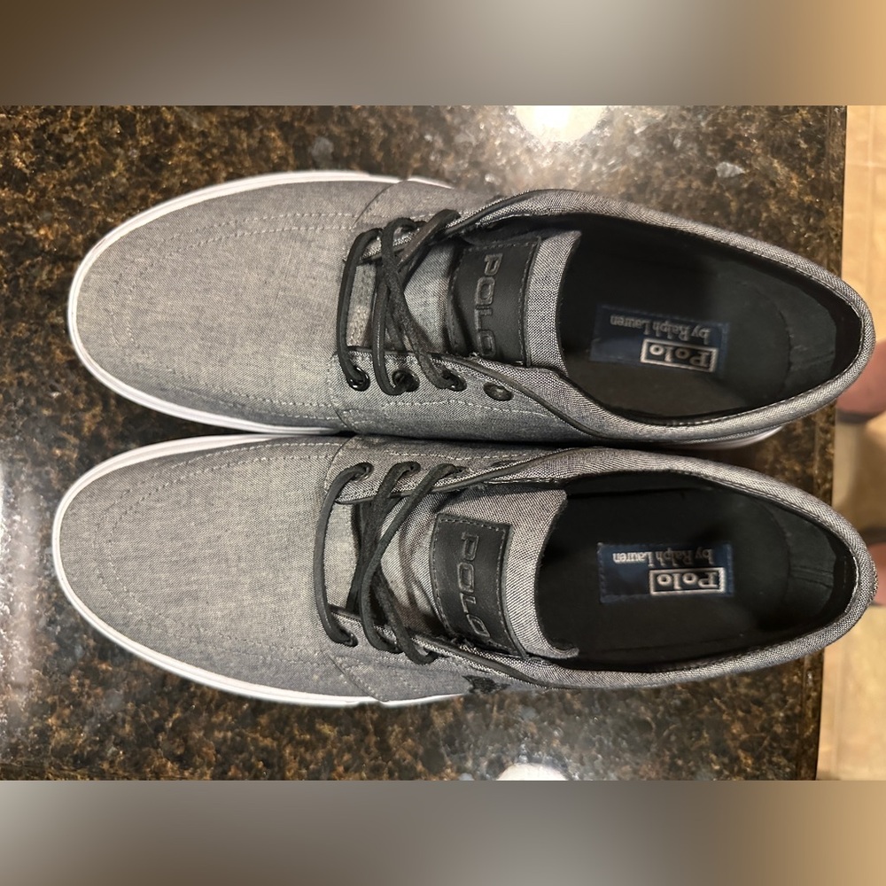 Ralph Lauren Gray Canvas Sneakers